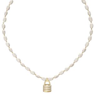 ΚΟΛΙΕ My Secret GUESS Jewellery από Επιχρυσωμένο Ανοξείδωτο Ατσάλι με Πέτρες Ζιργκόν και Μαργαριτάρια JUBN05405JWYGT/U - 62805