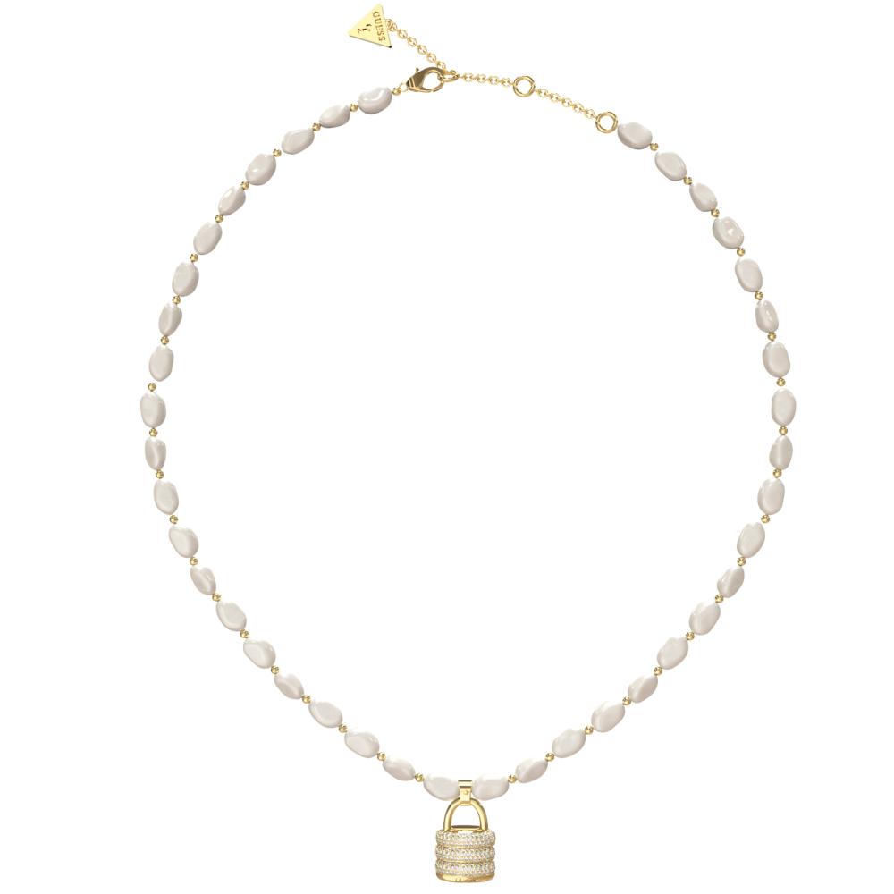 ΚΟΛΙΕ My Secret GUESS Jewellery από Επιχρυσωμένο Ανοξείδωτο Ατσάλι με Πέτρες Ζιργκόν και Μαργαριτάρια JUBN05405JWYGT/U