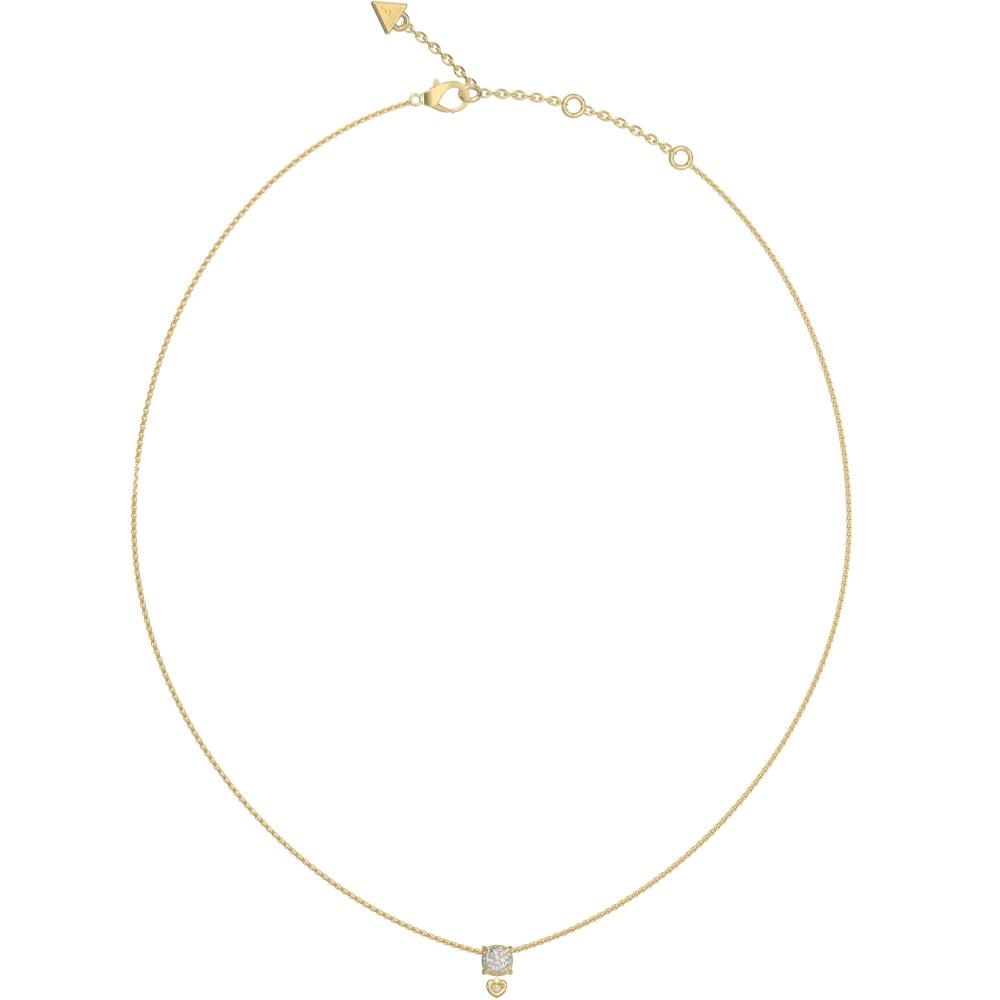 ΚΟΛΙΕ L.O.V.E. GUESS Jewellery από Επιχρυσωμένο Ανοξείδωτο Ατσάλι με Πέτρες Ζιργκόν JUBN05467JWYGT/U