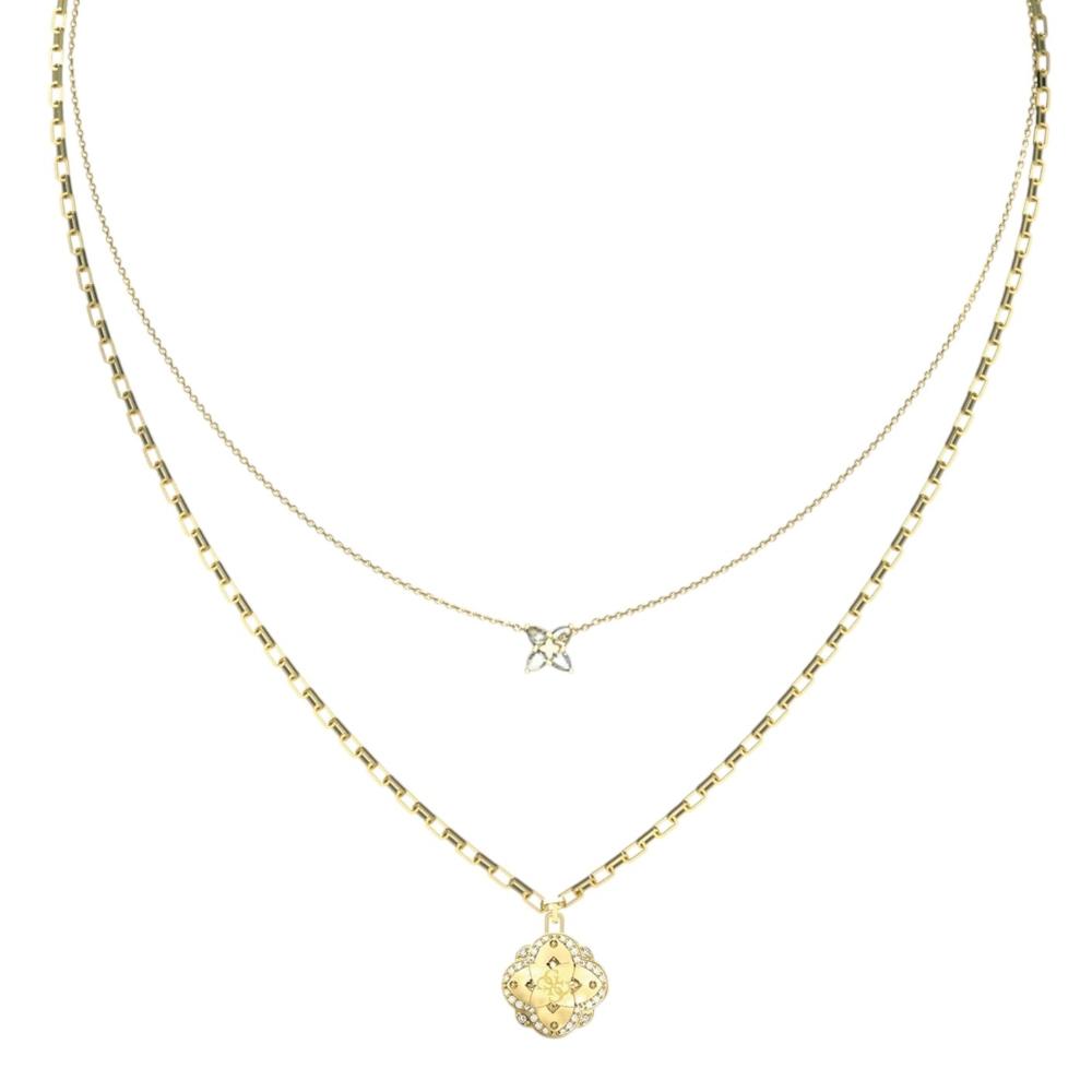 ΚΟΛΙΕ Wildflower GUESS Jewellery από Επιχρυσωμένο Ανοξείδωτο Ατσάλι με Πέτρες Ζιργκόν JUBN05507JWYGT/U