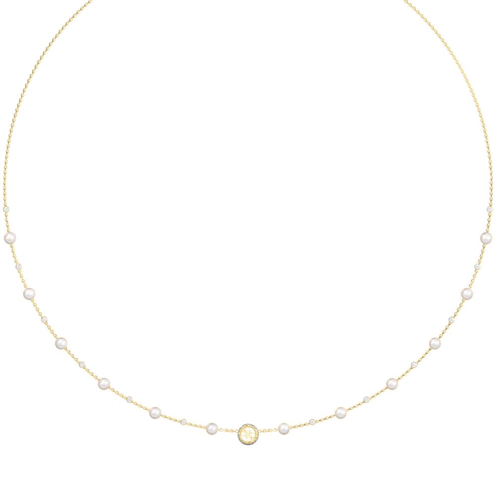 ΚΟΛΙΕ Tiny Pearly GUESS Jewellery από Επιχρυσωμένο Ανοξείδωτο Ατσάλι με Πέτρες Ζιργκόν και Μαργαριτάρια JUBN05515JWYGT/U
