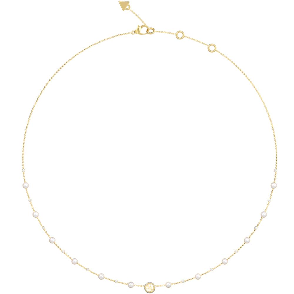 ΚΟΛΙΕ Tiny Pearly GUESS Jewellery από Επιχρυσωμένο Ανοξείδωτο Ατσάλι με Πέτρες Ζιργκόν και Μαργαριτάρια JUBN05515JWYGT/U