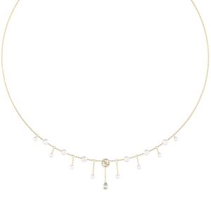 GUESS Jewellery Tiny Pearly Necklace from Gold Plated Stainless Steel with Zircon Stones and Pearls JUBN05580JWYGT/U - 62501