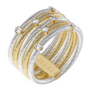 GUESS Jewellery Ring from Gold Plated and Platinum Plated Stainless Steel with Zircon Stones JUBR05388JWYGRH56 - 62506