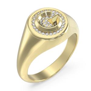 GUESS G Crystal Jewellery Ring from Gold Plated Stainless Steel with Zircon Stones JUBR05449JWYG54 - 62518