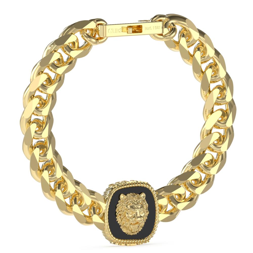 BRACELET for Him Lion King GUESS from Gold-Plated Stainless Steel JUMB04001JWYGBKL