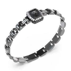 GUESS Jewelry Lion King Bracelet for Him Black Stainless Steel with Zirconn Stones JUMB05003JWBKT/U - 62537