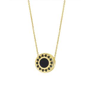 NECKLACE SENZIO Collection Yellow Gold K14 with Zircon Stones K14-0098.Y - 48907