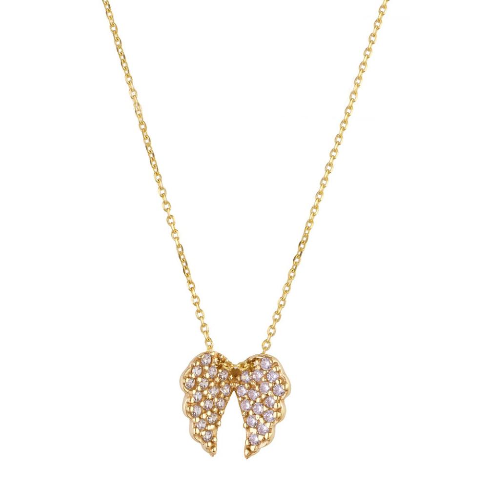 NECKLACE SENZIO Collection Yellow Gold K14 with Zircon Stones K14-064W.Y