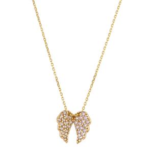 NECKLACE SENZIO Collection Yellow Gold K14 with Zircon Stones K14-064W.Y - 48894