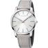 CALVIN KLEIN City Three Hands 43mm  Silver Stainless Steel Gray Leather Strap K2G211Q4 - 0