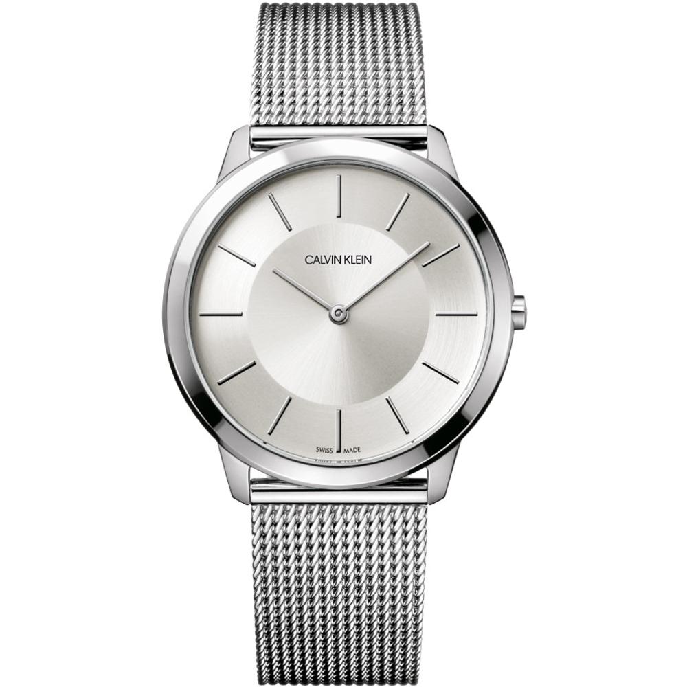 CALVIN KLEIN Minimal Silver Dial 40mm Silver Stainless Steel Mesh Bracelet K3M21126