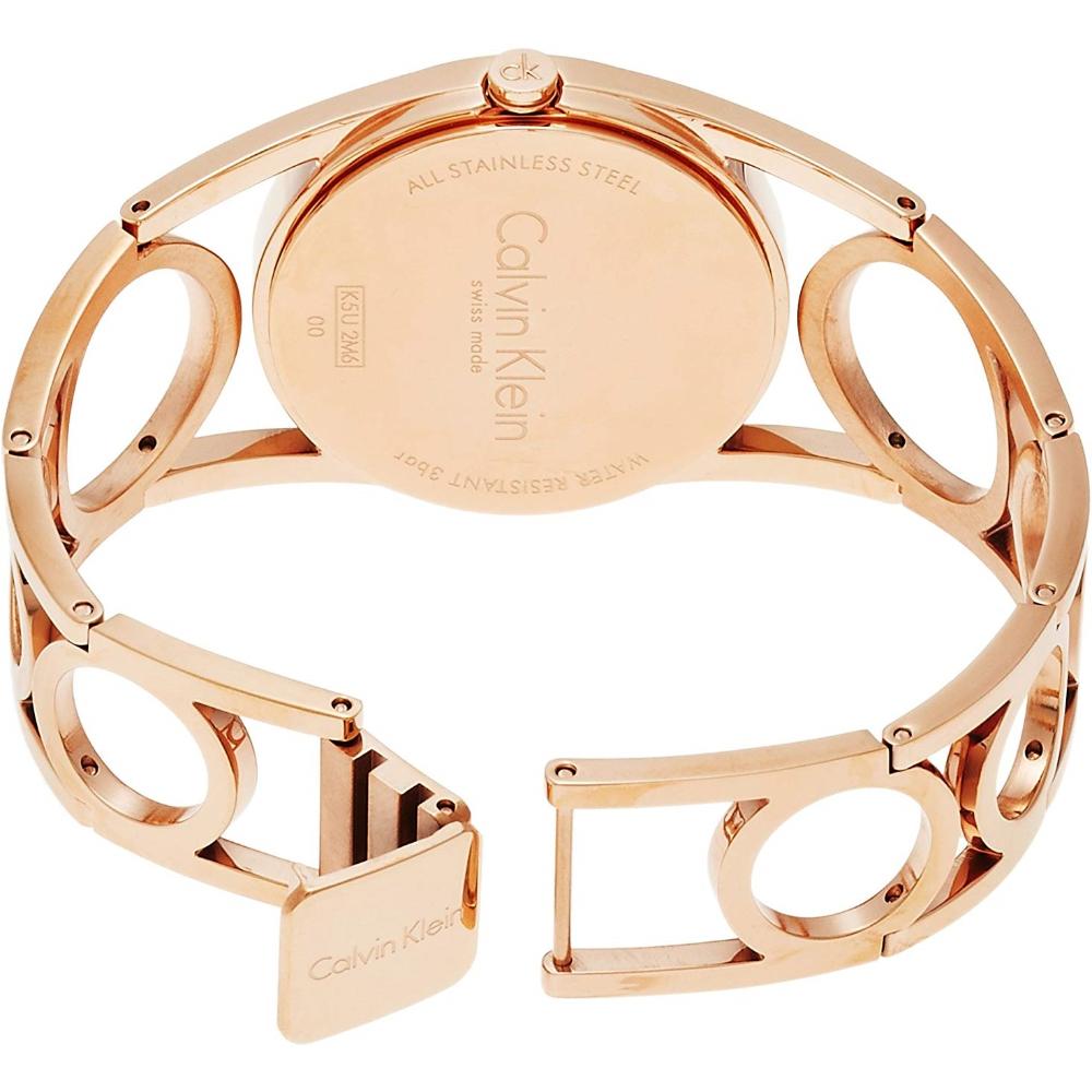 CALVIN KLEIN Round Three Hands 32mm Rose Gold Stainless Steel Bracelet K5U2M646