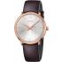 CALVIN KLEIN High Noon Three Hands 40mm Silver Stainless Steel Brown Leather Strap K8M216G6 - 0