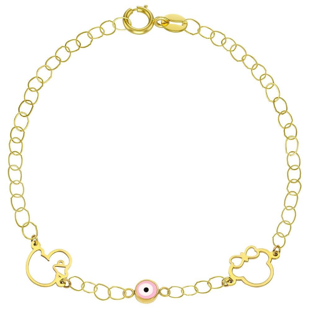 BRACELET Kids K14 in Yellow Gold with Eye Pendant KB14-0004.Y