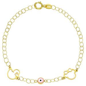 BRACELET Kids K14 in Yellow Gold with Eye Pendant KB14-0004.Y - 48848