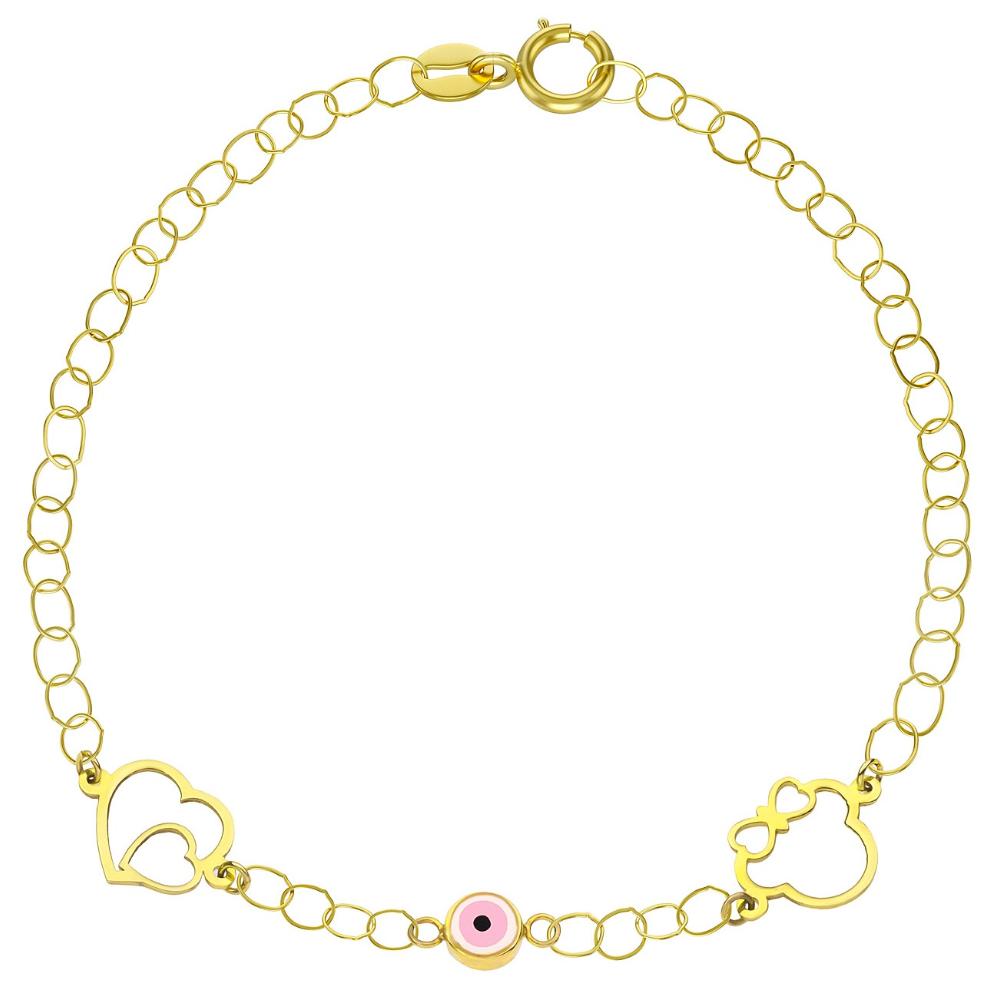 BRACELET Kids K14 in Yellow Gold with Eye Pendant KB14-0012.Y