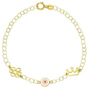 BRACELET Kids K14 in Yellow Gold with Eye Pendant KB14-0027.Y - 48853