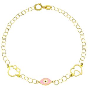 BRACELET Kids K14 in Yellow Gold with Eye Pendant KB14-0049.Y - 48864