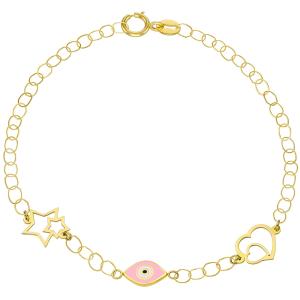 BRACELET Kids K14 in Yellow Gold with Eye Pendant KB14-0047.1.Y - 48862