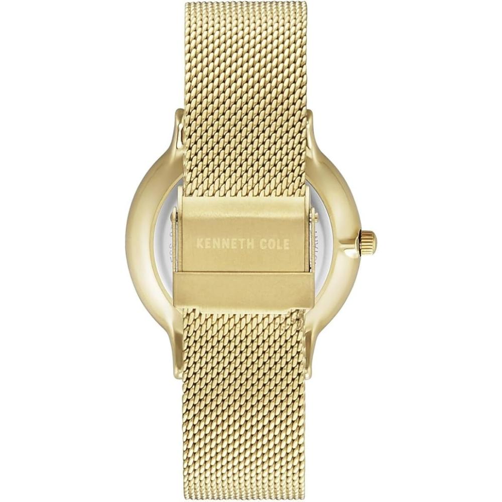 KENNETH COLE Oxford Mini Three Hands 33mm Gold Stainless Steel Mesh Bracelet KC15057006