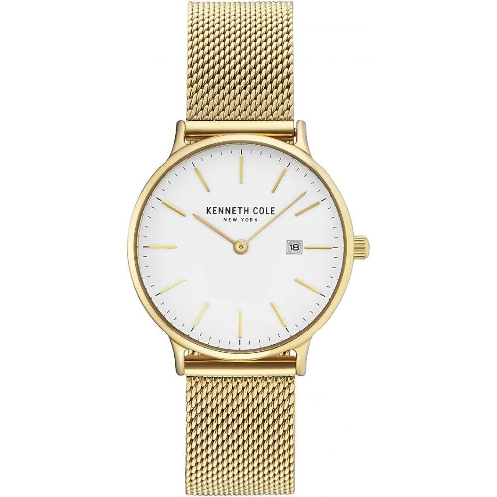 KENNETH COLE Oxford Mini Three Hands 33mm Gold Stainless Steel Mesh Bracelet KC15057006