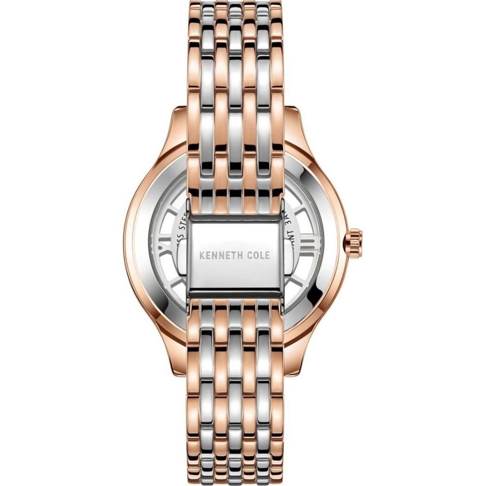 KENNETH COLE New York Three Hands 34mm Two Tone Rose Gold & Silver Stainless Steel Bracelet KC50988003