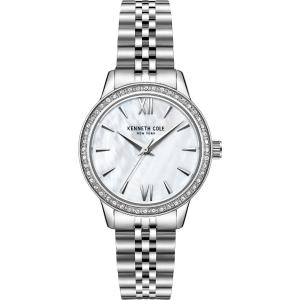 KENNETH COLE New York Three Hands 32mm Silver Stainless Steel Bracelet KC51110001 - 10823