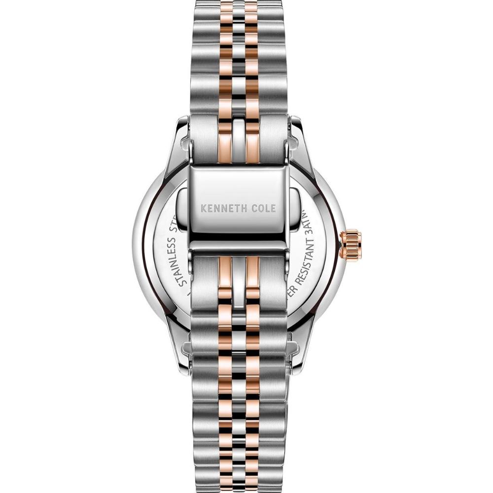 KENNETH COLE New York Three Hands 32mm Two Tone Rose Gold & Silver Stainless Steel Bracelet KC51110002