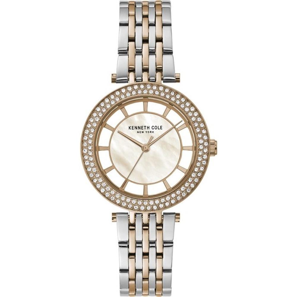 KENNETH COLE New York Three Hands 34mm Two Tone Rose Gold & Silver Stainless Steel Bracelet KC51130003