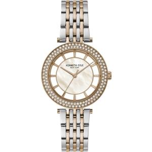 KENNETH COLE New York Three Hands 34mm Two Tone Rose Gold & Silver Stainless Steel Bracelet KC51130003 - 10837