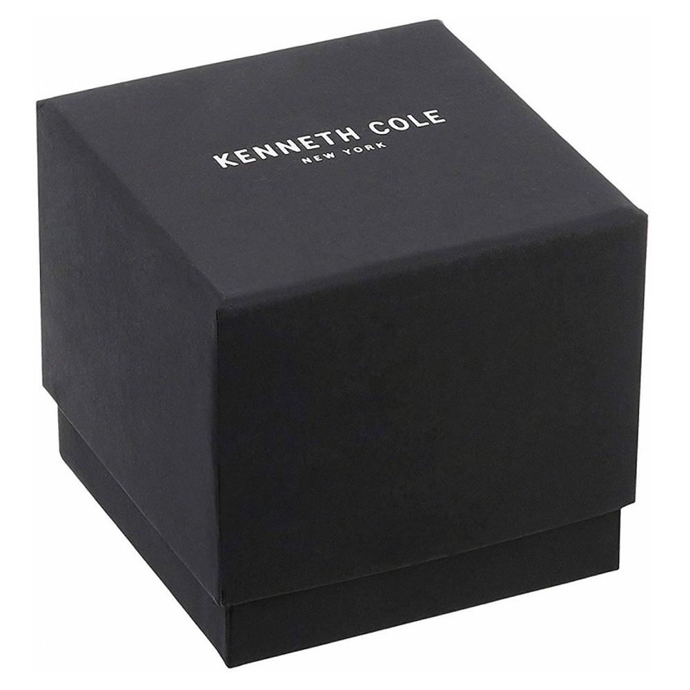 KENNETH COLE New York Multifunction 43mm Gold Stainless Steel Black Leather Strap KC50589009