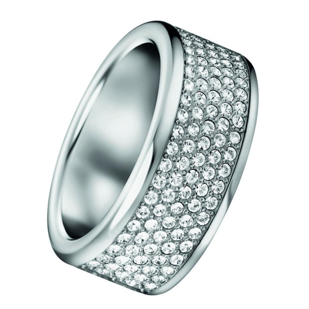 CALVIN KLEIN Ring Hook Crystals Silver Stainless Steel KJ06WR040106