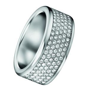 CALVIN KLEIN Ring Hook Crystals Silver Stainless Steel KJ06WR040106 - 12631