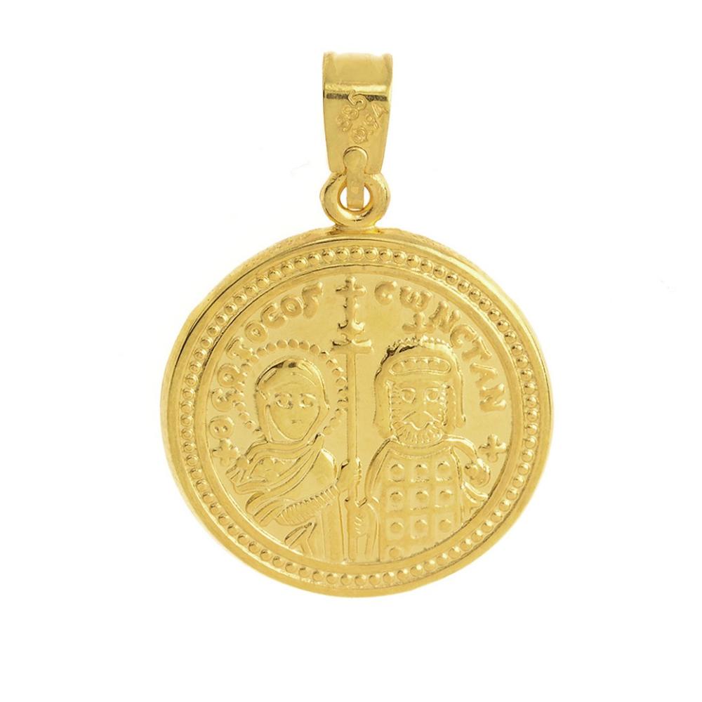 CHRISTIAN CHARMS Byzantine Double Sided SENZIO Collection from K14 Yellow Gold KN0035