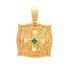 CHRISTIAN CHARMS Byzantine Double Sided SENZIO Collection from K14 Yellow Gold with Zircon KN032 - 0