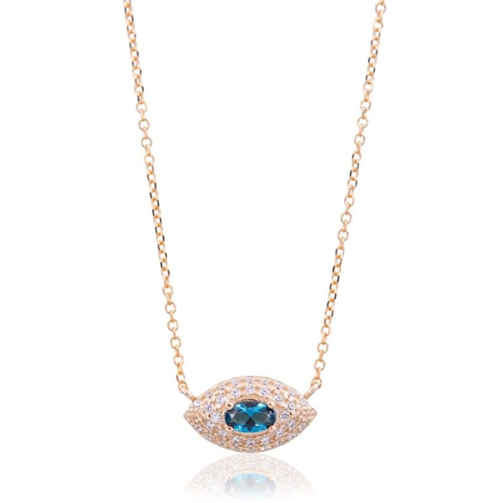 NECKLACE SENZIO Collection Yellow Gold 9K with Zircon KXT819