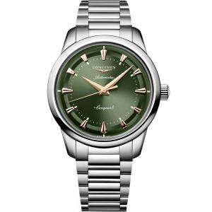 LONGINES Conquest Heritage Green Dial 40mm Silver Stainless Steel Bracelet L16504026 - 60822
