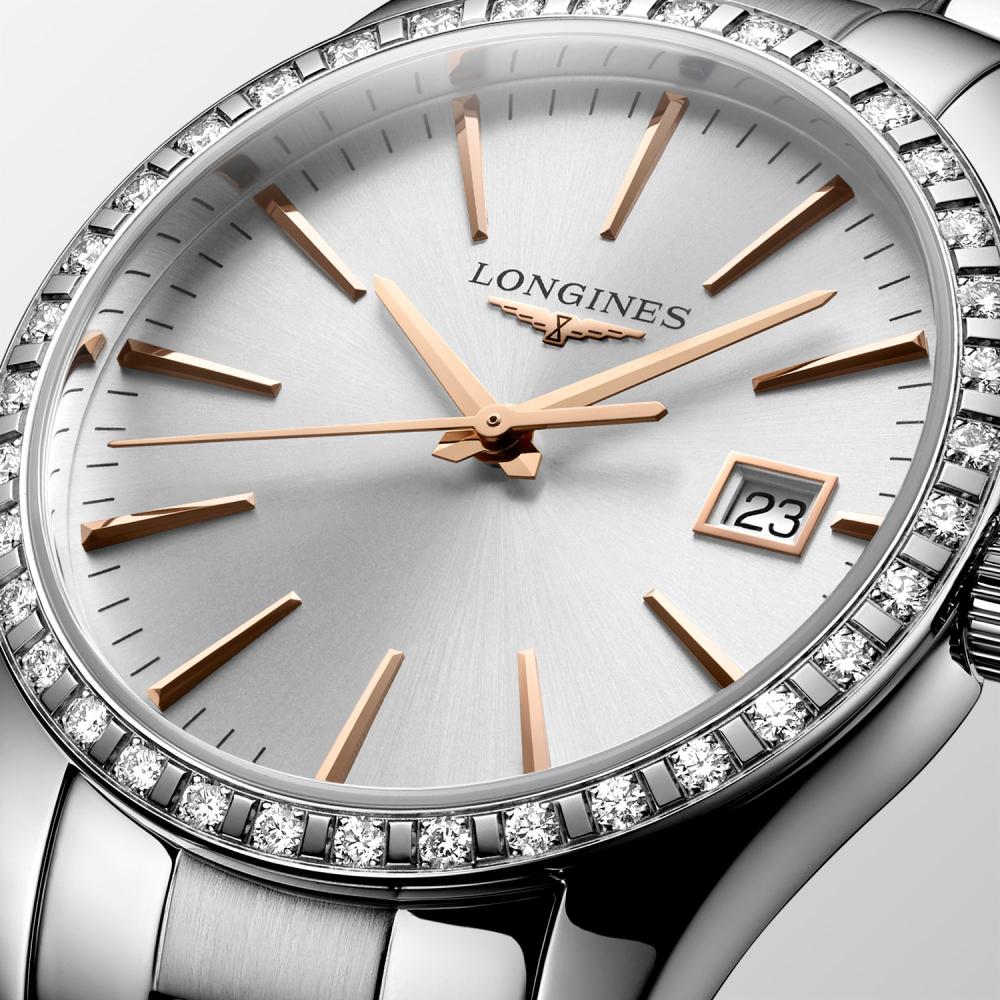 LONGINES Conquest Classic Diamonds 34mm Silver Stainless Steel Bracelet L23860726