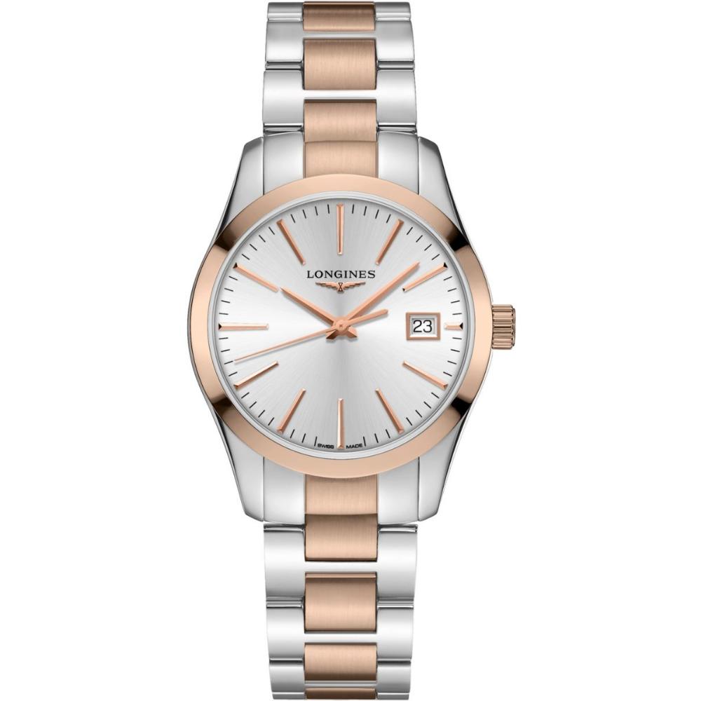 LONGINES Conquest Classic 34mm Two Tone Rose Gold & Silver Stainless Steel Bracelet L23863727