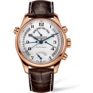LONGINES Master Collection Retrograde Power Reserve 44mm Rose Gold K18 Brown Leather Strap L27168785 - 6615