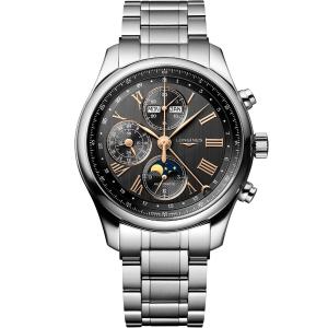LONGINES Master Collection Chronograph Moon Face Grey Dial 42mm Silver Stainless Steel Bracelet L27734616 - 42356
