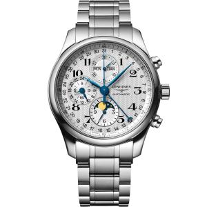 LONGINES Master Collection Chronograph Moon Face 42mm Silver Stainless Steel Bracelet L27734786 - 29762