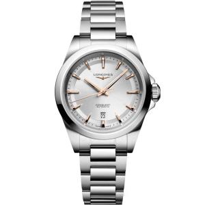 LONGINES Conquest Automatic Sunray Silver Dial 30mm Silver Stainless Steel Bracelet L33204726 - 48910