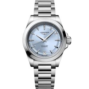 LONGINES Conquest Automatic Sunray Light Blue Dial 34mm Silver Stainless Steel Bracelet L34304926 - 47315