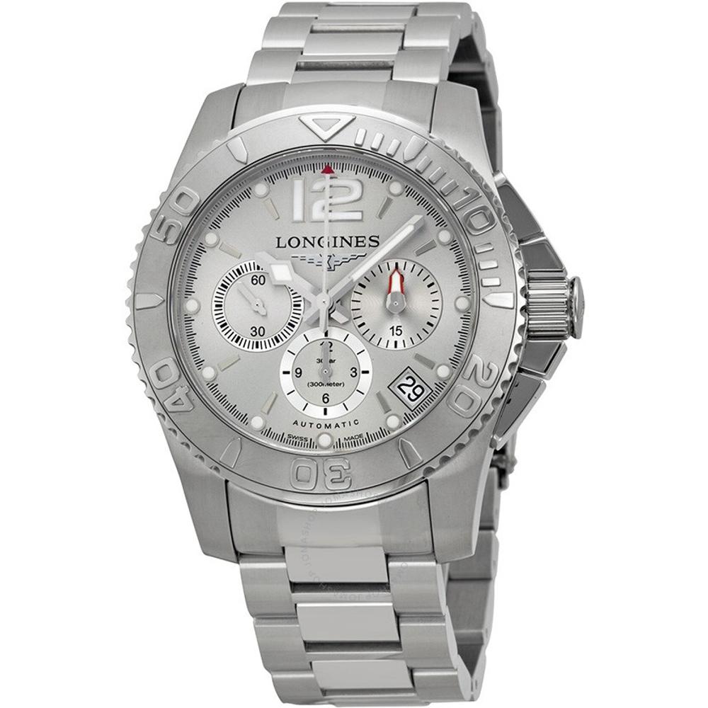 LONGINES Hydro Conquest Chronograph Automatic 47.5mm Silver Stainless Steel Bracelet L36654766 - 1