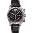 LONGINES Admiral GMT Chronograph Automatic 44mm Silver Stainless Steel Black Leather Strap L36704562 - 0