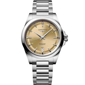 LONGINES Conquest Automatic Sunray Champagne Dial 38mm Silver Stainless Steel Bracelet L37204626 - 48923