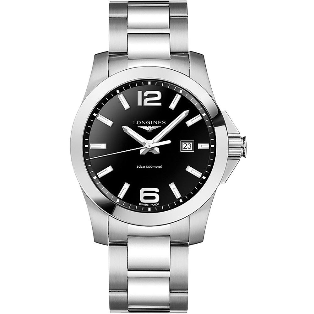 LONGINES Conquest Black Dial 43mm Silver Stainless Steel Bracelet L37604566