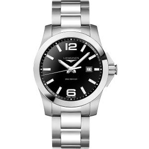 LONGINES Conquest Black Dial 43mm Silver Stainless Steel Bracelet L37604566 - 6916